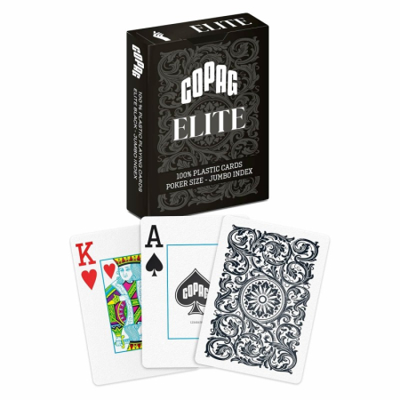 Carti de joc poker - Carti de joc Poker, Copag Elite - 100% Plastic, Black