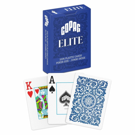 Carti de joc - Carti de joc Poker, Copag Elite - 100% Plastic, Blue