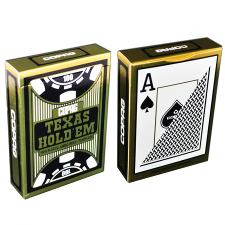 Carti de joc poker, Texas Hold'em, profesionale, 100% plastic, index mare, culoare spate negru [2]