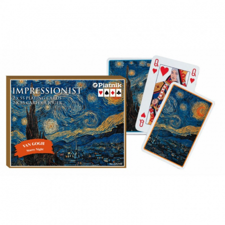 Carti de joc de lux - Carti de joc Van Gogh - "Starry Night", Piatnik (Austria), 2 pachete in cutie de lux