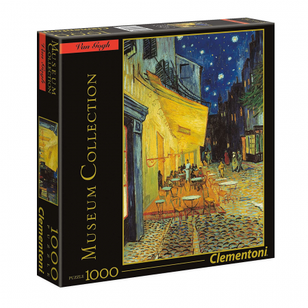 Puzzle - Puzzle Clementoni, Museum Collection, "Vincent van Gogh - Terasa de cafenea seara", 1000 piese, dimensiune 69 x 50 cm, produs in Italia