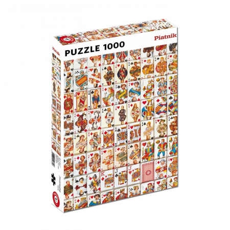 Puzzle - Puzzle Piatnik "Carti de joc", 1000 piese, dimensiune 68 x 48 cm, produs in Austria