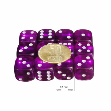 Set 12 zaruri de 12 mm, mov, de calitate, plastic translucid [1]