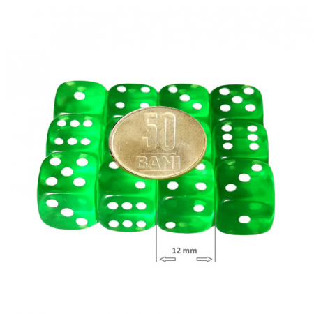 Set 12 zaruri de 12 mm, verzi, de calitate, plastic translucid [1]