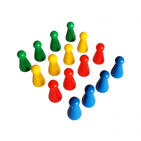 Accesorii jocuri - Set 16 Pioni colorati pentru jocuri educative si de societate