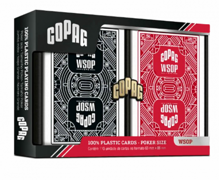 Carti de joc poker - Set 2 pachete carti de joc poker oficiale World Series of Poker - WSOP, de competitie, 100% plastic, model 2025