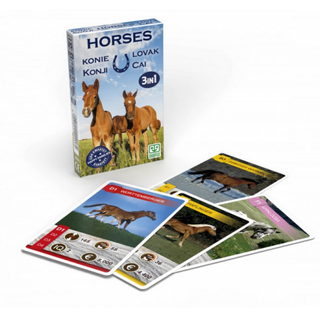 Cardgames - Set 3 jocuri cu carti intr-un singur pachet - Tema Cai