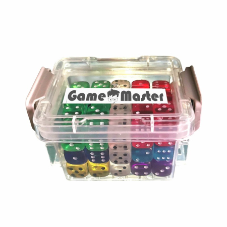 Set 42 zaruri de 12 mm, de calitate, plastic translucid, 7 culori, cutie de transport [1]