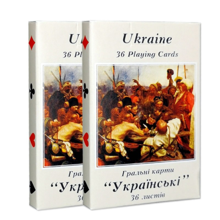 Carti de joc de colectie - Set carti de joc de colectie Piatnik, "Ucraina", 2 pachete de 36 de carti fiecare