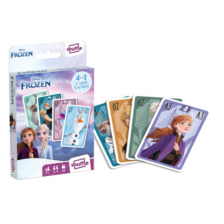 Jocuri de societate - Set jocuri cu carti 4 in 1, Frozen 2, pentru 2-4 jucatori de peste 4 ani