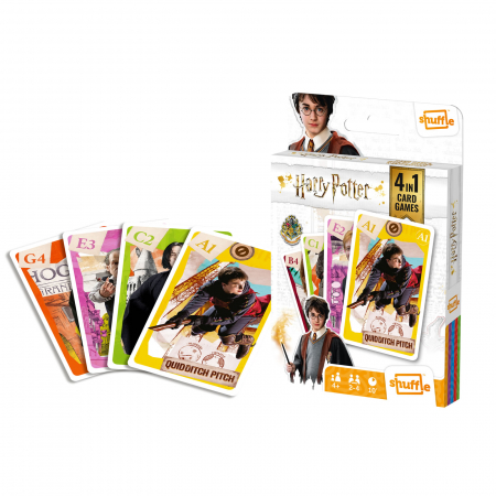 Jocuri de societate - Set jocuri cu carti 4 in 1, Harry Potter, pentru 2-4 jucatori de peste 4 ani