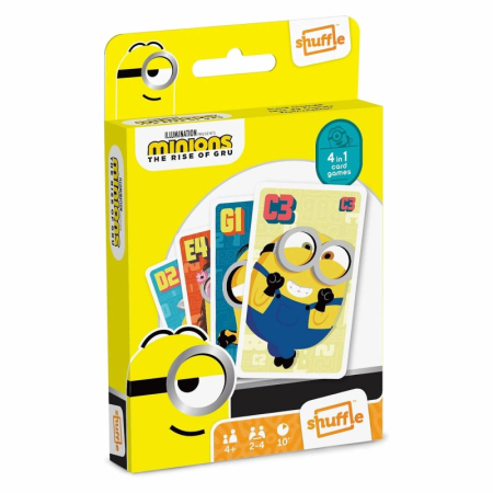 Cardgames - Set jocuri cu carti 4 in 1, Minioni, pentru 2-4 jucatori de peste 4 ani