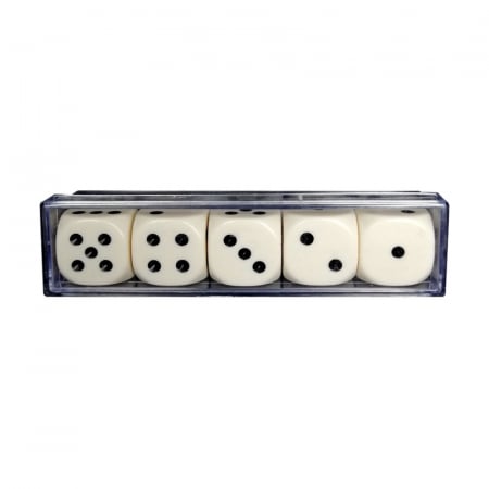 Jocuri de societate - Set zaruri mari, marime 22 mm, 5 bucati pe set, extrafinisate, pentru Yamms