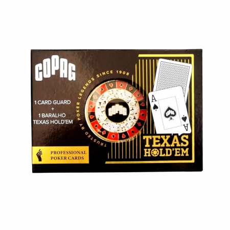 Carti de joc poker - Texas Hold'em, profesional, 1 pachet carti de joc 100% plastic, jeton metalic dealer