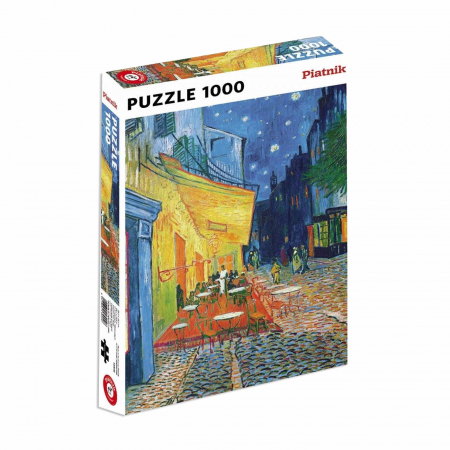 Puzzle - Puzzle Piatnik "Vincent van Gogh - Terasa de cafenea seara", 1000 piese, dimensiune 68 x 48 cm, produs in Austria