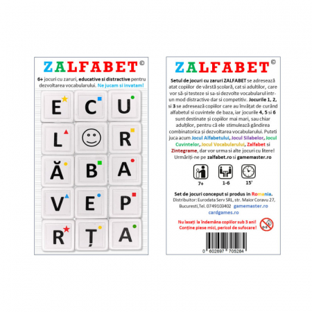 ZALFABET - Set de 6 jocuri cu zaruri si litere, educative si distractive pentru dezvoltarea vocabularului [3]