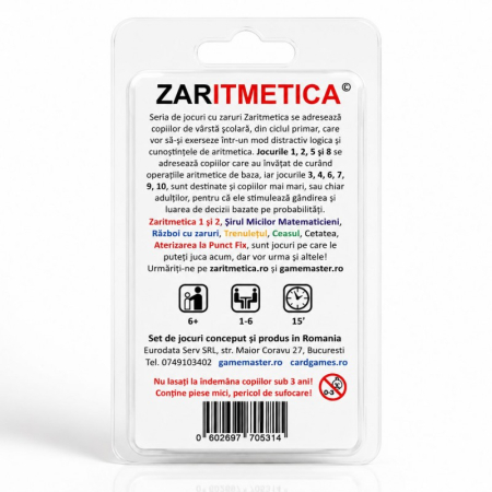 ZARITMETICA - Set de 10 jocuri cu zaruri, educative si distractive, pentru exersarea aritmeticii si logicii [2]
