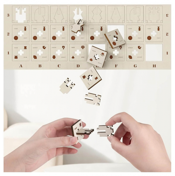 Set puzzle din lemn - Tabla de sah cu pioni [2]