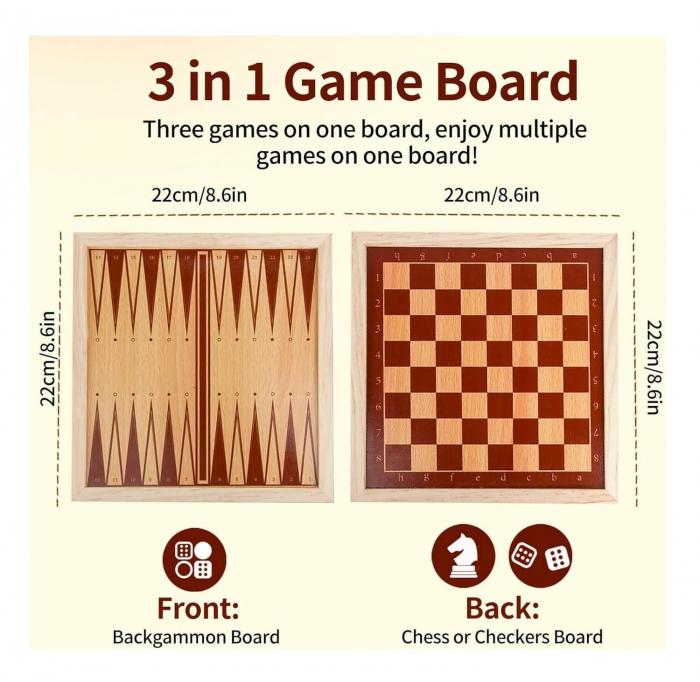 Mini set de calatorie - Sah, Dame, Table [2]