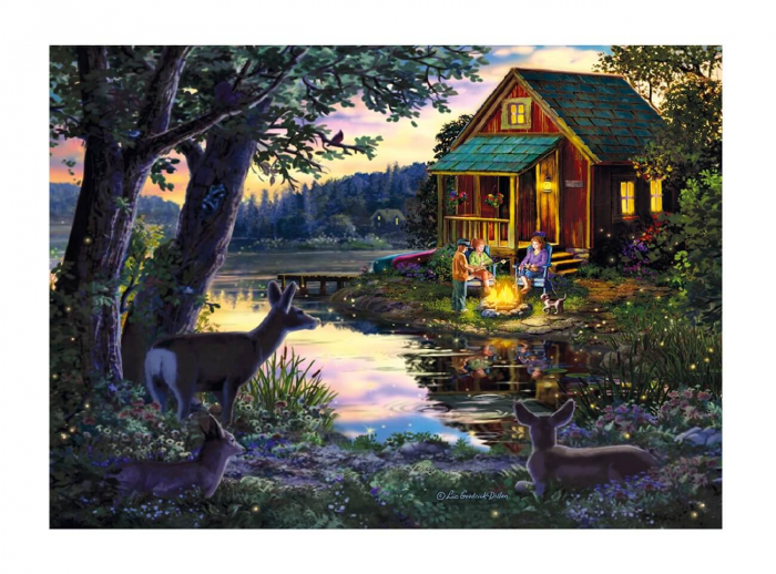  Puzzle din lemn - Evening at the Lakehouse - 200 piese 