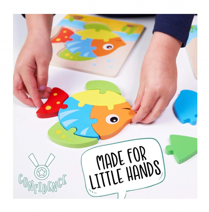 Set puzzle din lemn - Let's Play Under the Sea [2]
