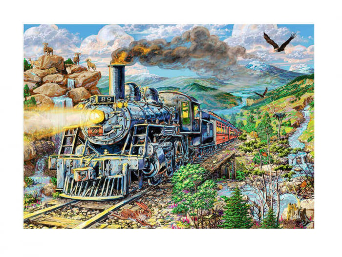 Puzzle din lemn – Railway – 200 piese (piese reduceri cadouri de Mos Nicolae & Mos Crăciun 2021