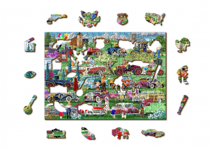 Puzzle din lemn - Vintage Cars - 200 piese [2]