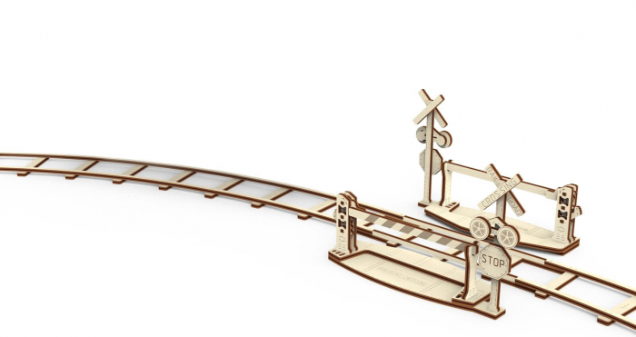 Puzzle mecanic 3D - Sine de tren cu bariera [3]