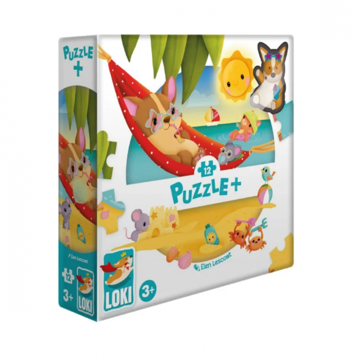 Puzzle Plus: Loki at the beach - 12 pcs