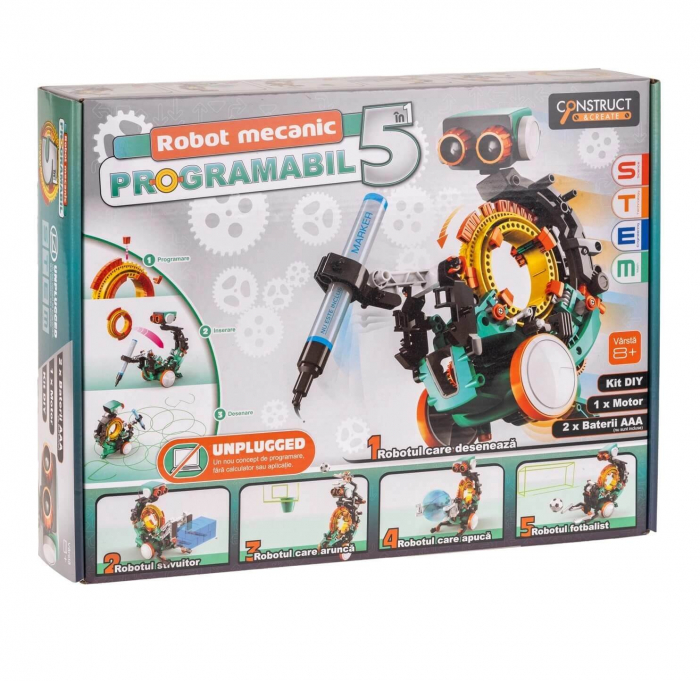  Resigilat - Kit constructie Coding Robot 5 in 1 mecanic (RO) 