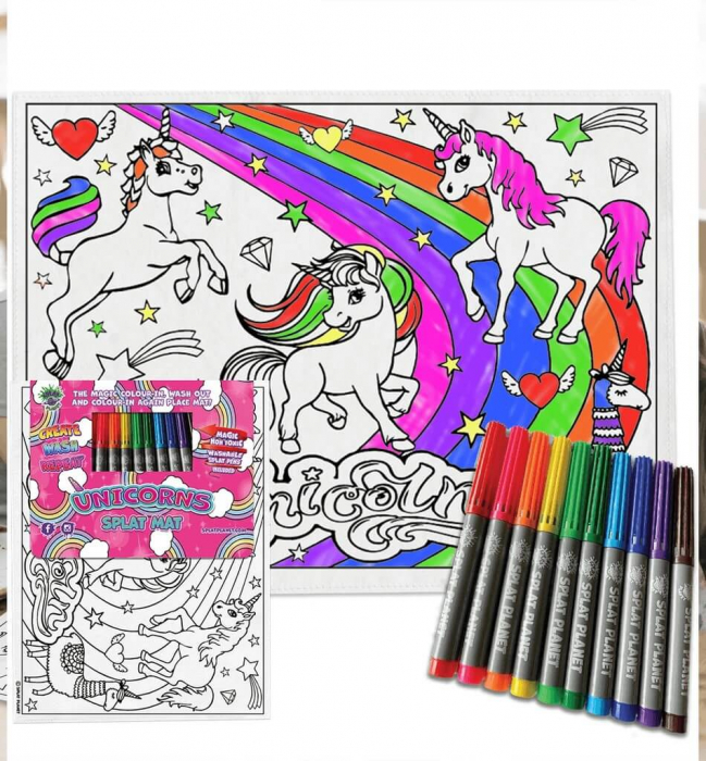 Servet de masa pentru colorat - Unicorni [2]