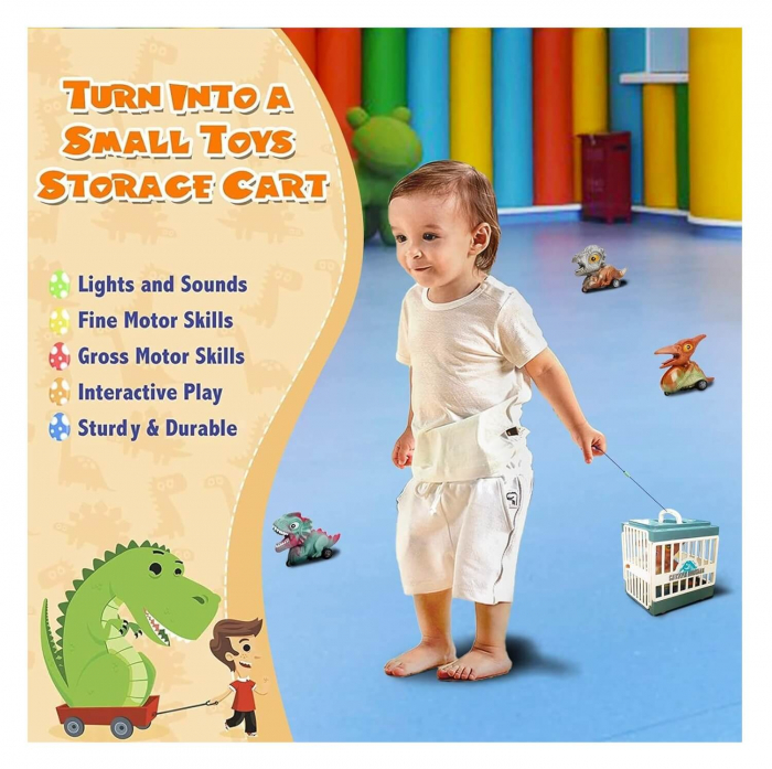 Set 4 masini - Dinozauri captivi in custi interactive [7]