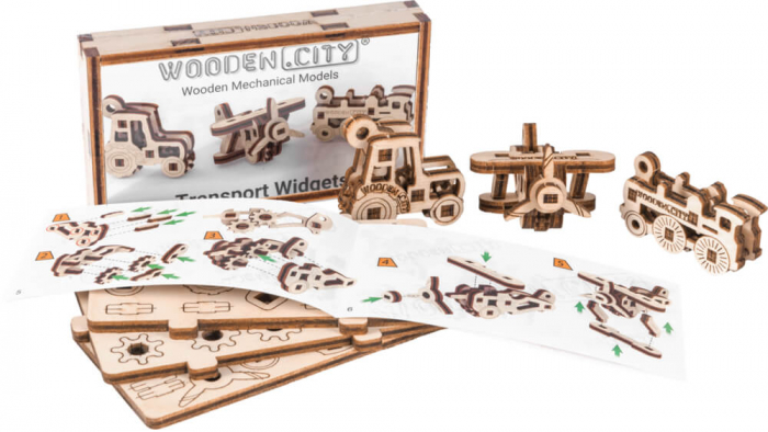  Set puzzle mecanic 3D - Transport (3 buc) 