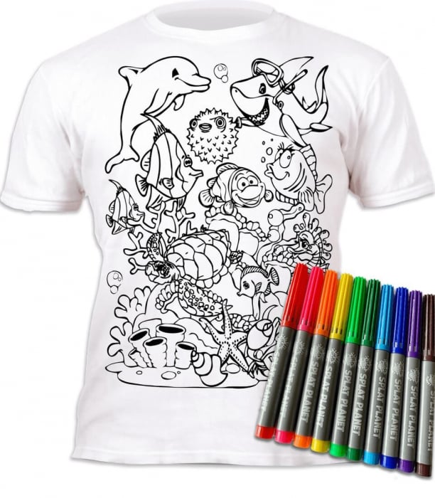 Tricou de colorat cu markere lavabile Ocean [1]