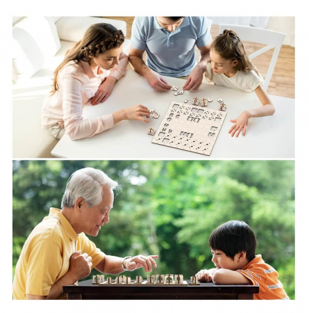Set puzzle din lemn - Tabla de sah cu pioni [7]