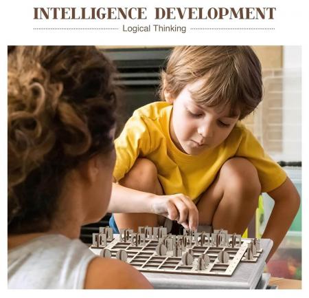 Set puzzle din lemn - Tabla de sah cu pioni [6]