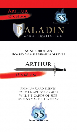 Paladin Card Sleeves: Arthur - Mini European, 4.5 x 6.8 cm [1]