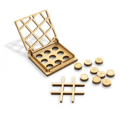 Puzzle din lemn Wooden City - Puzzle 3D - Mini joc X si 0 (V2)
