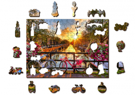 Puzzle din lemn - Bicycles of Amsterdam - 150 piese [1]