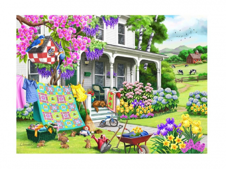 Puzzle - Puzzle din lemn - Countryside Garden - 200 piese