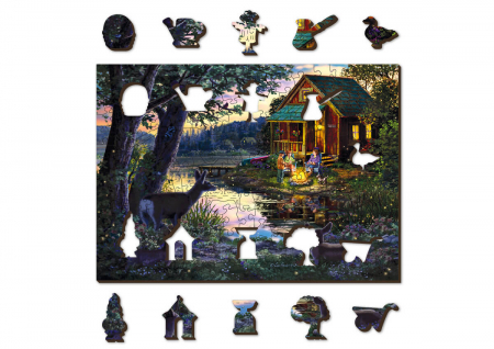 Puzzle din lemn - Evening at the Lakehouse - 200 piese [1]