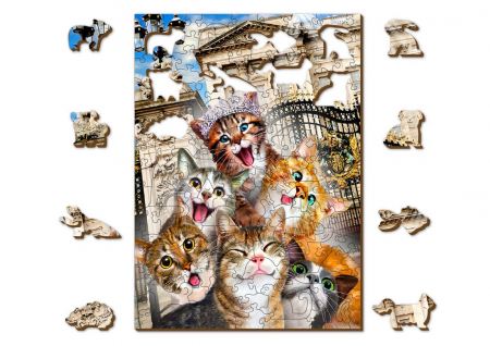 Puzzle din lemn - Kittens in London - 150 piese [1]