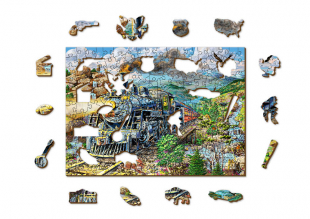 Puzzle din lemn - Railway - 200 piese [1]
