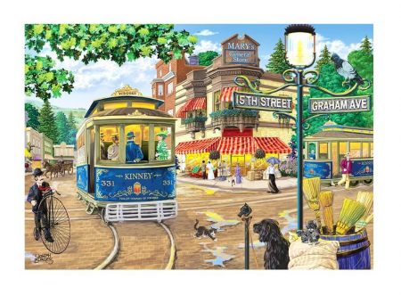 Puzzle - Puzzle din lemn - Victorian Street - 200 piese