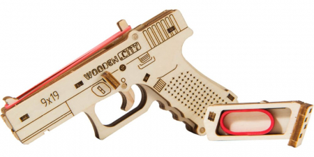 Puzzle din lemn Wooden City - Puzzle mecanic 3D - Pistol The Guardian