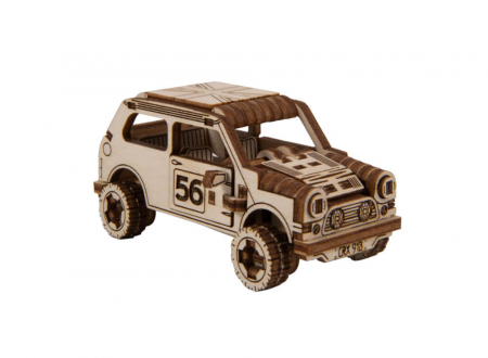 Puzzle din lemn Wooden City - Puzzle mecanic 3D - Rally Car 1