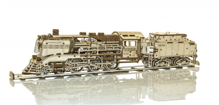 Puzzle mecanic 3D - Tren Expres cu vagon si sine [0]