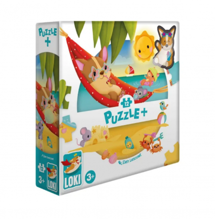 Puzzle - Puzzle Plus: Loki at the beach - 12 pcs