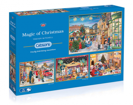 Puzzle - Scene de Craciun - Set 4 Puzzle x 500 Piese