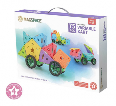 Set constructie magnetic 75 piese - Magspace [0]